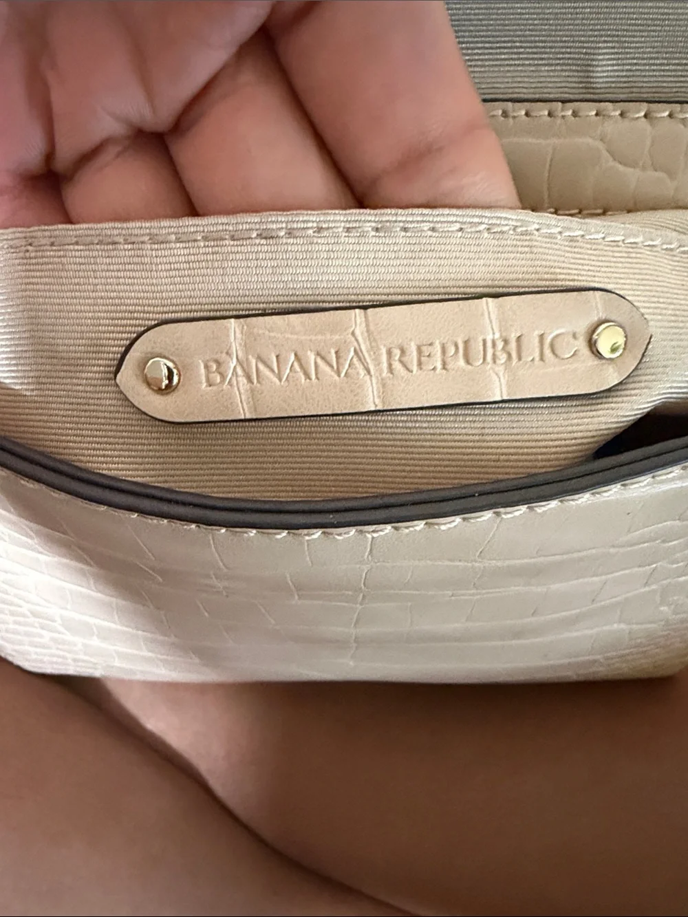 Banana Republic bone-colored purse